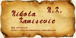Nikola Kamišević vizit kartica